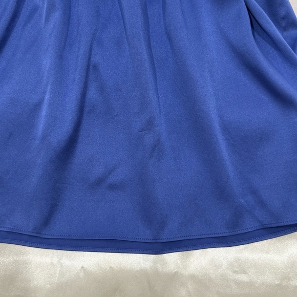 BCBGMaxAzria Silk Babydoll Tank Top Satin Blue Smocked XS Y2K Vintage Party Chic - Picture 10 of 11
